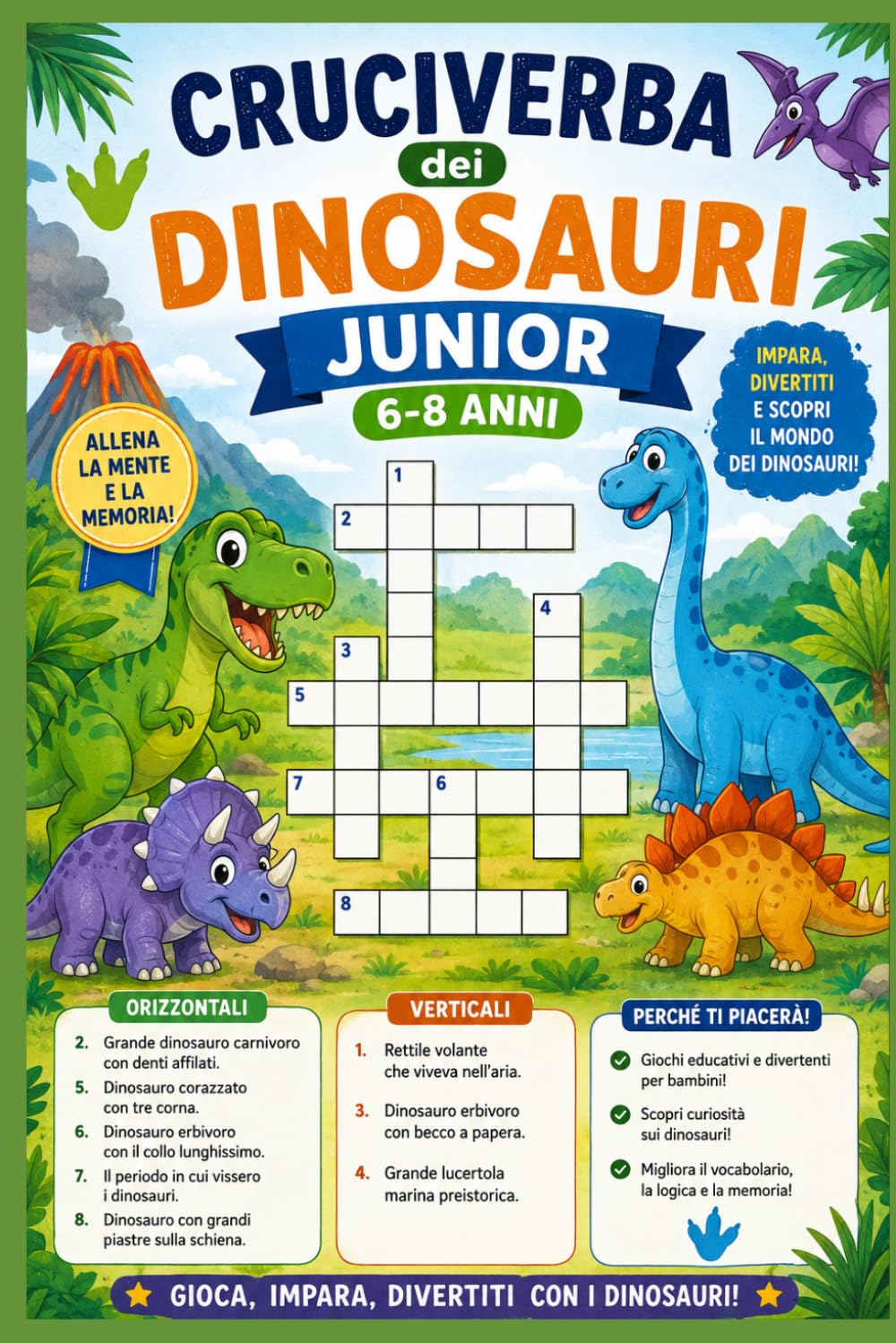 Cruciverba dei Dinosauri per bambini